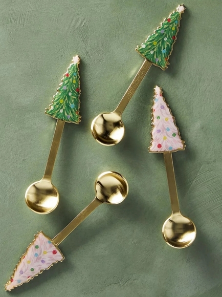 Anthropologie Other - Anthropologie Holiday Tree Teaspoons, set of 4